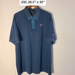 Nike Tiger Woods Collection Blue Wells Fargo Championship Men's 2XL Golf Polo